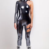 Disfraz asimétrico de atardecer plateado