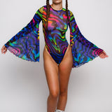 Astrocosmic Mesh Bare Back Leotard