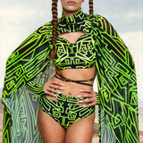 Zero Green Cutout Rave Top