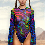 Astrocosmic Mesh Bare Back Leotard