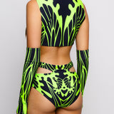 Wild Green Cutout Rave Top