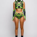 Wild Green Cutout Rave Top