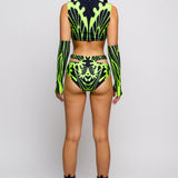 Wild Green Cutout Rave Top
