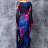 Nebulous Lace Up Gown Dress