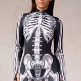 Body esqueleto de huesos plateados