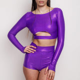 Luxe Violet Long Belt Top