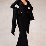 Morticia Puddle Train Halloween Dress for Women | RaveKitties Morticia Puddle Train Halloween Dress for Women | RaveKitties