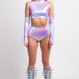 Purple Holo Sleeveless Rave Top