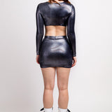 Silver Illusion Short Skirt