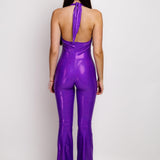 Luxe Violet Bell Bottom Catsuit