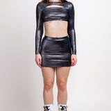 Silver Illusion Short Skirt
