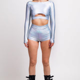 Matt Holo Long Belt Top