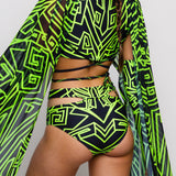 Zero Green Cutout Rave Shorts