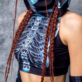 Glass Skeleton Rave Hood