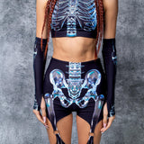 Glass Skeleton Rave Hood