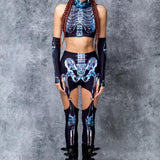 Glass Skeleton Sleeveless Rave Top