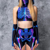 Holo Skeleton Garters Leggings