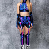 Holo Skeleton Garters Leggings