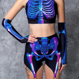 Holo Skeleton Garters Leggings