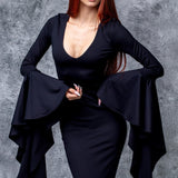 Morticia Puddle Train Gown Dress