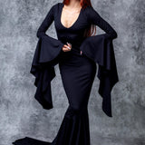 Morticia Puddle Train Gown Dress