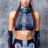 Glass Skeleton Rave Hood