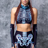 Glass Skeleton Sleeveless Rave Top