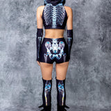 Glass Skeleton Sleeveless Rave Top