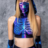 Holo Skeleton Rave Hood