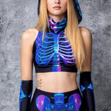 Holo Skeleton Rave Hood