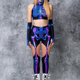 Holo Skeleton Garters Leggings