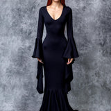 Morticia Puddle Train Gown Dress