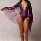 Alette Cerise Low Cut Leotard
